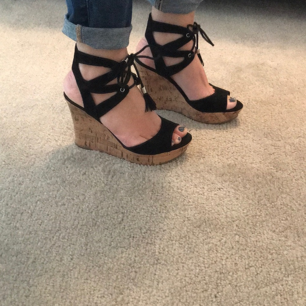 G by Guess black wedges